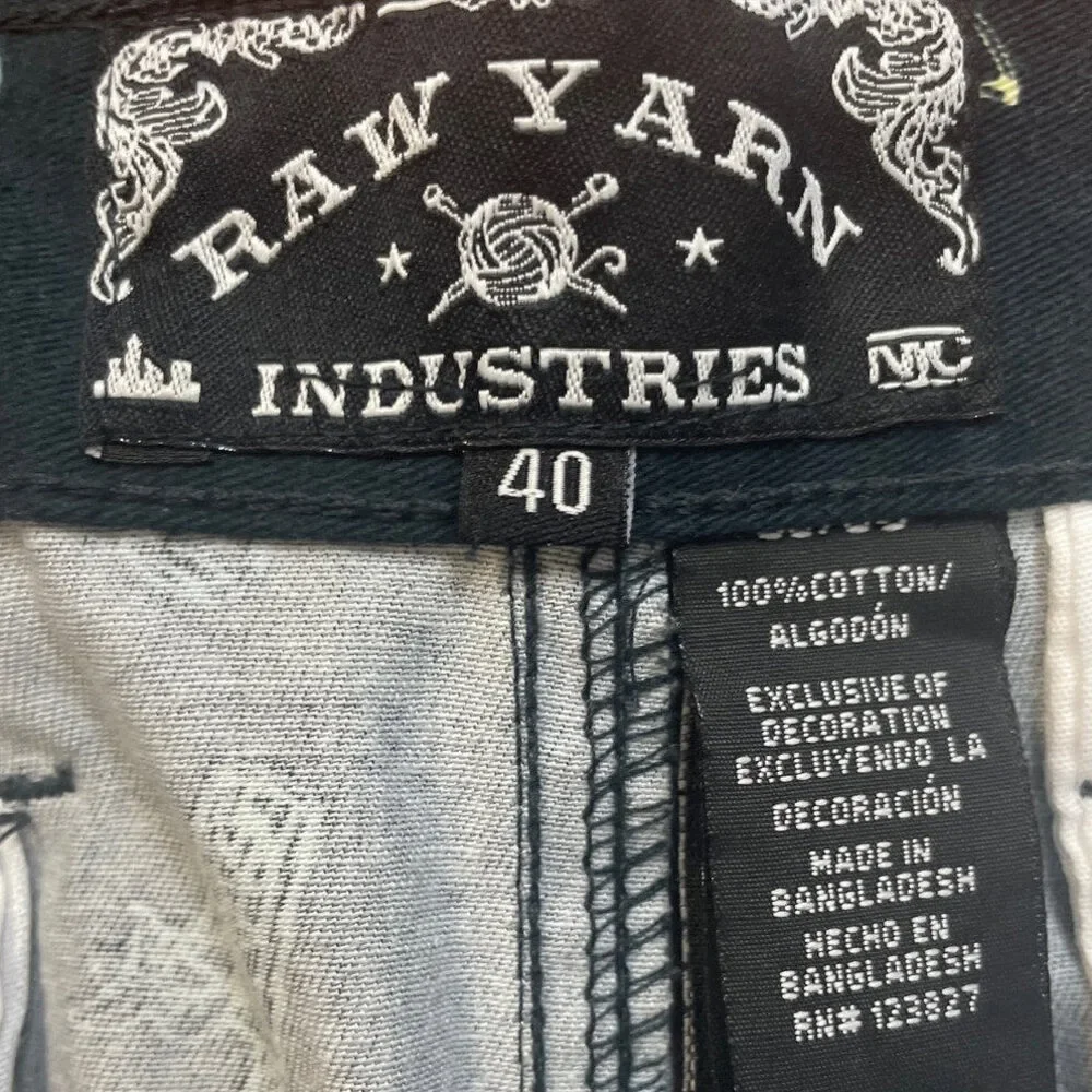 New Raw Yarn Industries Mens Size 40 100% Cotton Cocktail Drink Belted Shorts